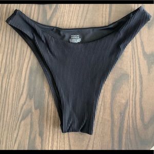 Monday swimwear Byron bottoms in black ribbed